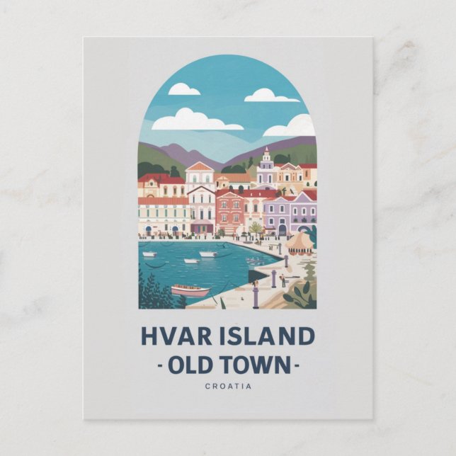 Cartão Postal da Cidade Velha da Ilha de Hvar - Ex (Frente)