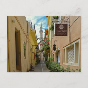 Cartão postal da cidade velha de Retimno Minarete