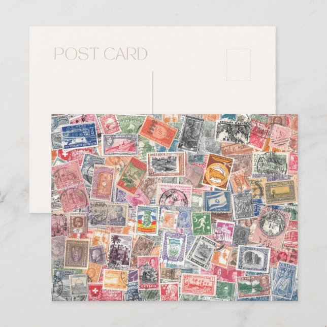 Cartão postal da coleção internacional de selos an (Frente/Verso)