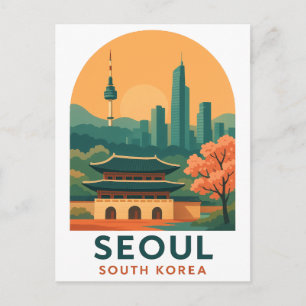Cartão Postal da Coreia do Sul Seul – Arte de Viag