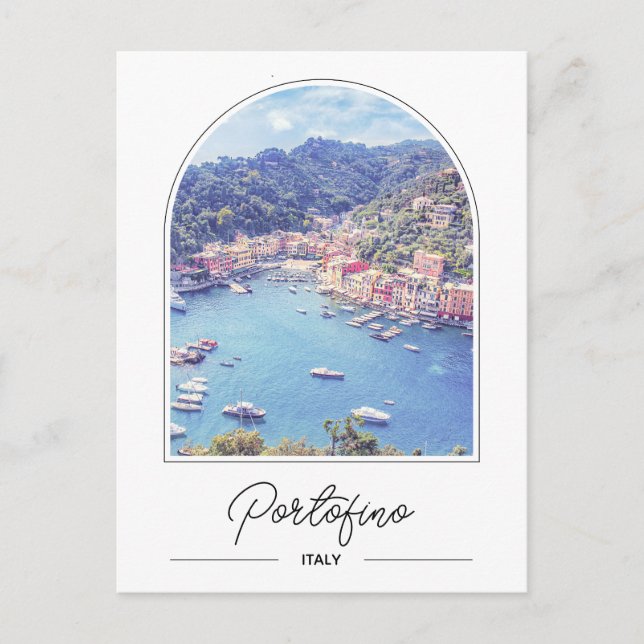 Cartão postal da Costa Amalfi Portofino Itália (Frente)