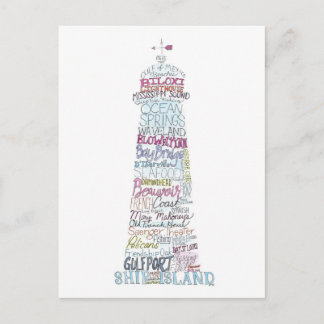 Cartão postal da Costa do Golfo de Mississippi