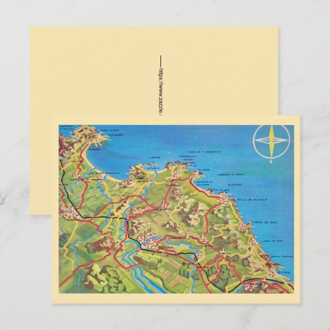 Cartão Postal da Costa Norte da Espanha (Frente/Verso)