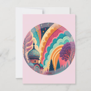 Cartão Postal da Cúpula da Fantasia Rosa Personali