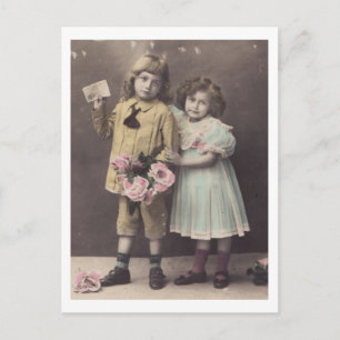 Cartão postal da Edwardian Children Boy & Girl dos