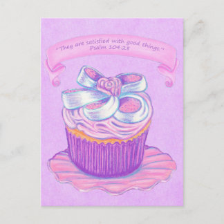 Cartão postal da Escritura Coisas Boas Cupcake Ros