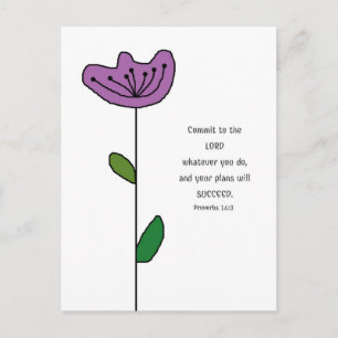 Cartão postal da Escritura de Provérbios 16:3