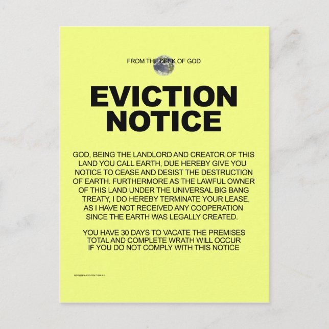 Cartão Postal Da escrivaninha de Deus (Frente)