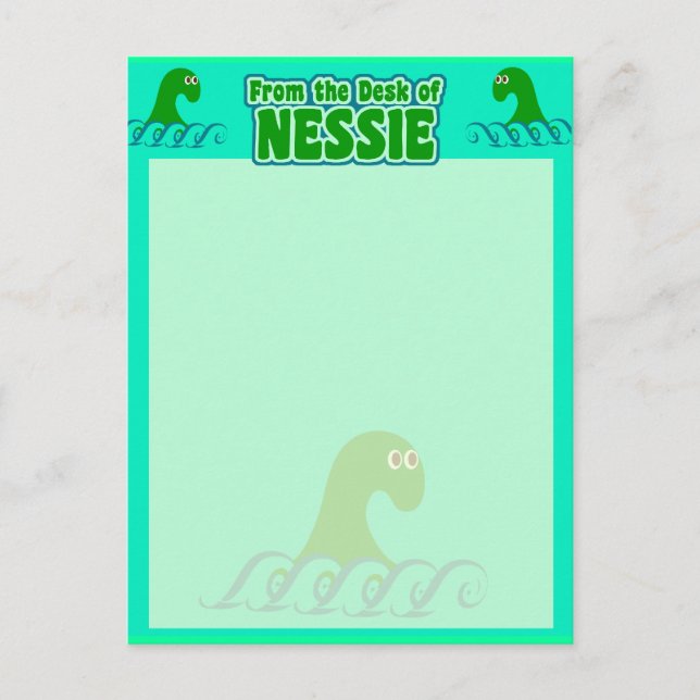 Cartão Postal Da escrivaninha de Nessie! (Frente)