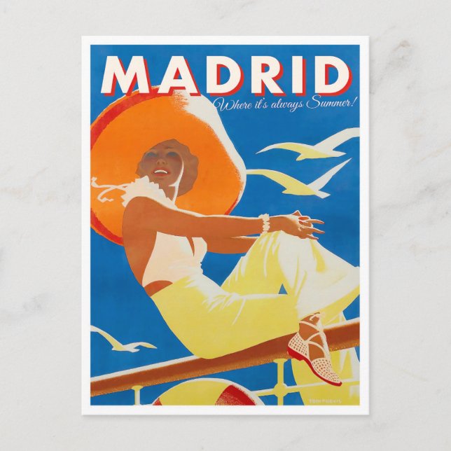 Cartão postal da Espanha Madrid (Frente)