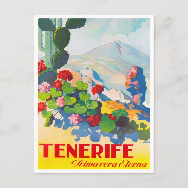 Cartão postal da Espanha Tenerife (Frente)