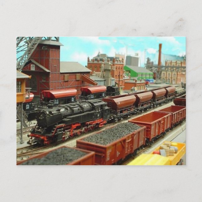 Cartão postal da estação de comboio modelo (Frente)