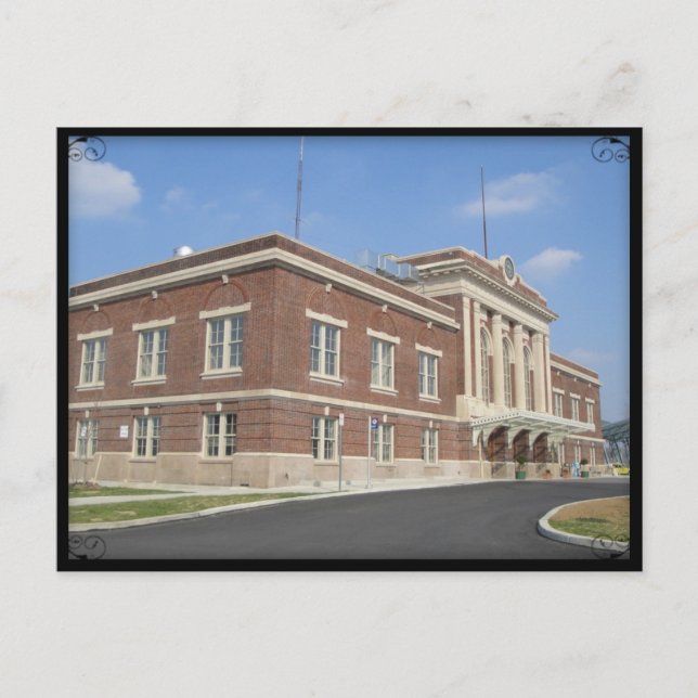 Cartão postal da estação de trem de Lancaster. Adi (Frente)