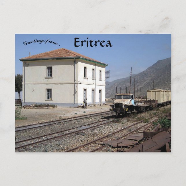 Cartão postal da estação ferroviária Nefasit Eritr (Frente)