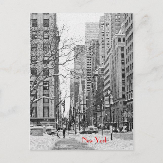 Cartão postal da estação NY Penn de inverno (Frente)