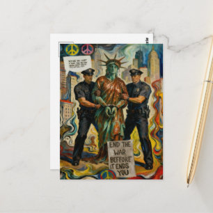 Cartão postal da Estátua da Liberdade chorando pre