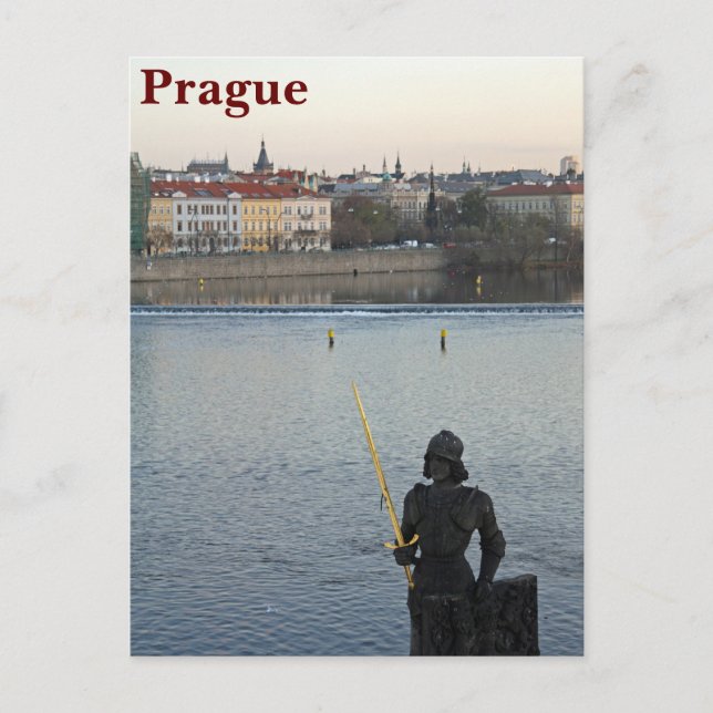 Cartão postal da estátua de Praga (Frente)