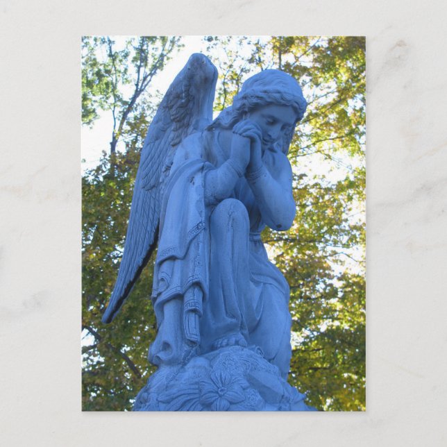 Cartão postal da estátua do Anjo Azul Zink (Frente)