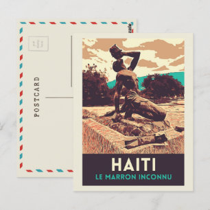 Cartão postal da estátua inconnu Haiti Marron