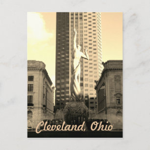 Cartão postal da Estátua Sepia no Ohio Cleveland