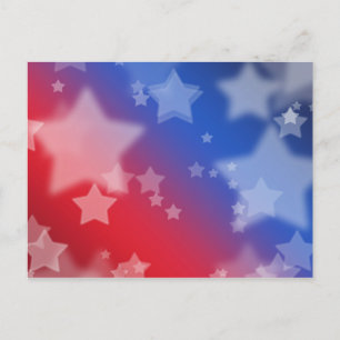 Cartão postal da estrela vermelha branca e azul