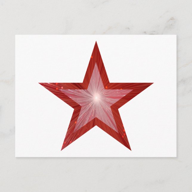 Cartão postal da Estrela Vermelha branco (Frente)