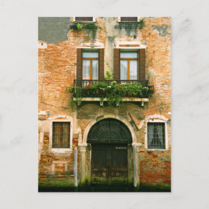 Cartão postal da fachada de edifício veneziano
