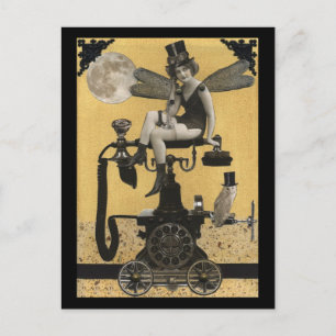 Cartão Postal da Fada do Telefone Steampunk