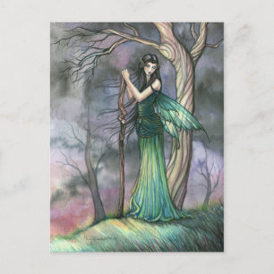 Cartão Postal da Fada Fantasia Esmeralda Fae