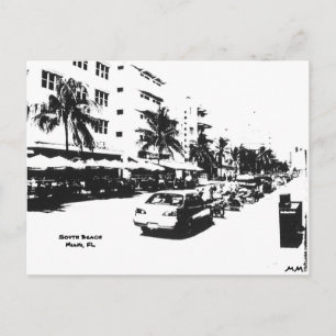 Cartão postal da faixa na praia sul, miami