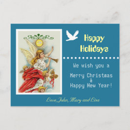 Cartão postal da família Happy Holidays