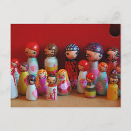 Cartão postal da família Peg doll