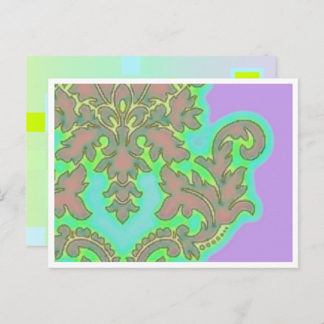 Cartão postal da flor de lírio com moldura (Frente/Verso)