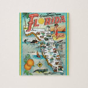 Cartão-postal da Flórida - Quebra-cabeça 8x10