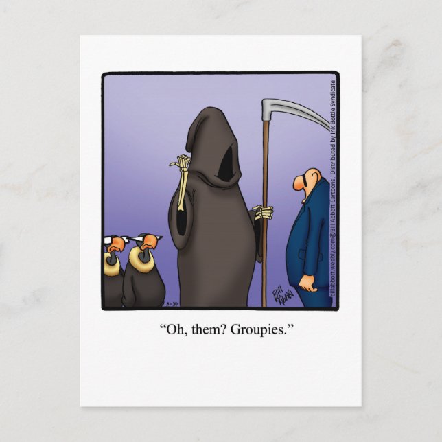 Cartão postal da Funny Grim Reaper (Frente)