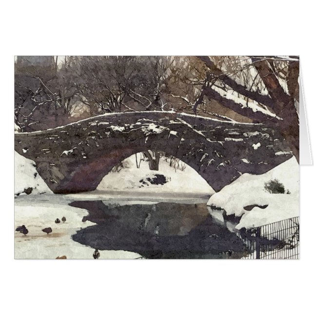 CARTÃO POSTAL DA GAPSTOW BRIDGE NO INVERNO (Frente horizontal)
