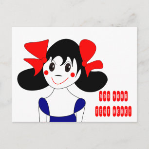 Cartão Postal da Garota Feliz