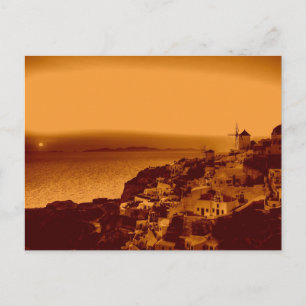 Cartão postal da Grécia Vintage Oia Sunset Santori