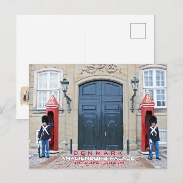 Cartão postal da Guarda Real da Dinamarca! (Frente/Verso)