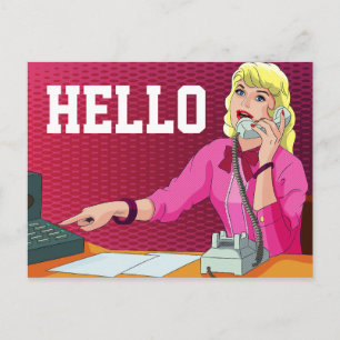 CARTÃO POSTAL DA HELLO BUSINESS LADY HELLO