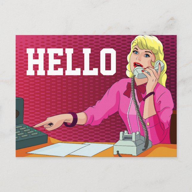 CARTÃO POSTAL DA HELLO BUSINESS LADY HELLO (Frente)