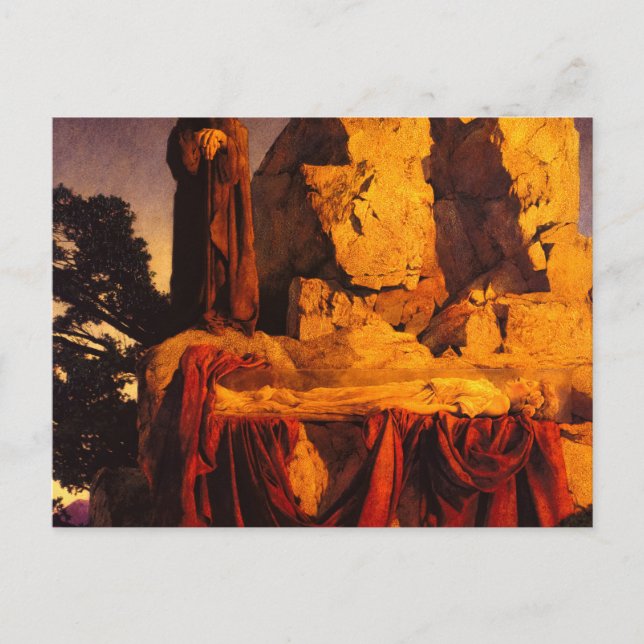 Cartão Postal Da História de Branca de Neve, 1912 por Parrish (Frente)