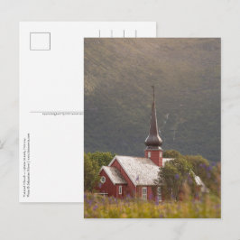 Cartão postal da Igreja Flakstad das Ilhas Lofoten