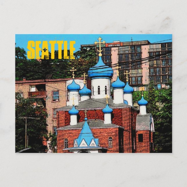 Cartão postal da Igreja Grega de Seattle (Frente)