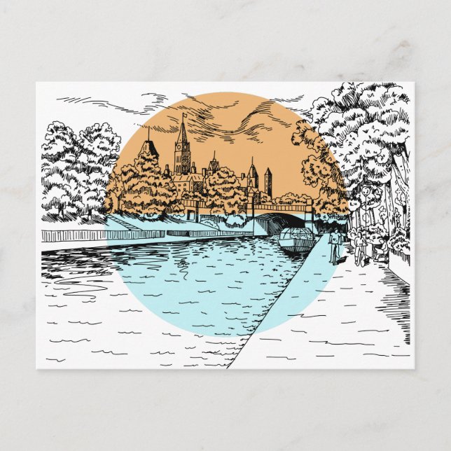 Cartão postal da Ilustração Ottawa Canada (Frente)