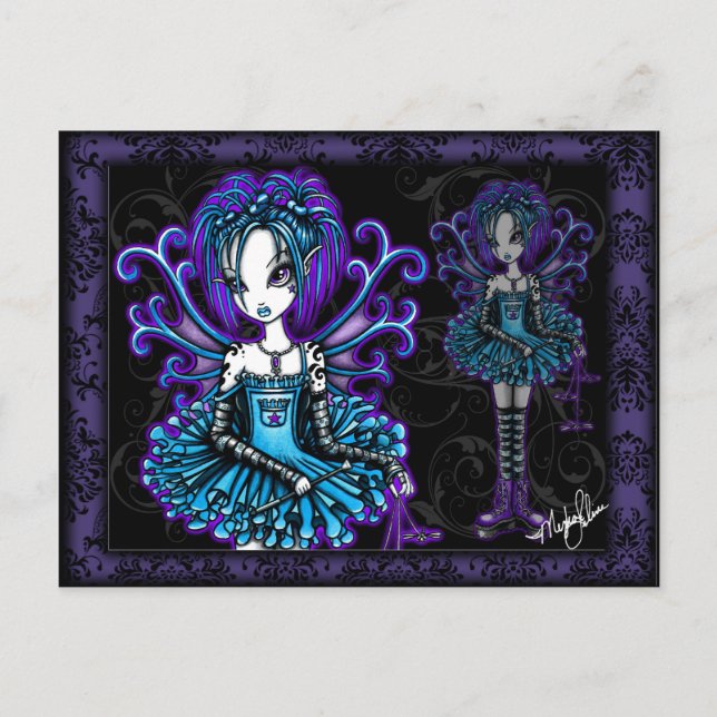 Cartão postal da libélula punk piper (Frente)