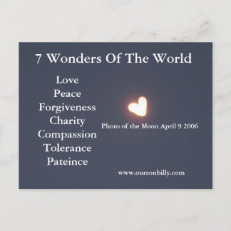 Cartão postal da lua em forma de coração