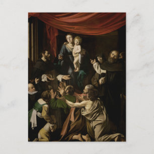 Cartão postal da Madona das Rosas de Caravaggio
