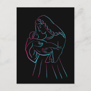 Cartão postal da mãe e da criança