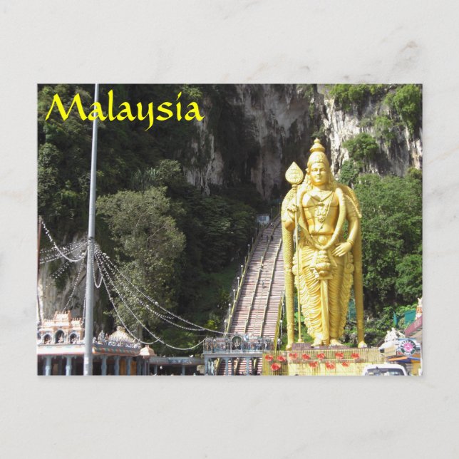 Cartão postal da Malásia em Batu Caves (Frente)